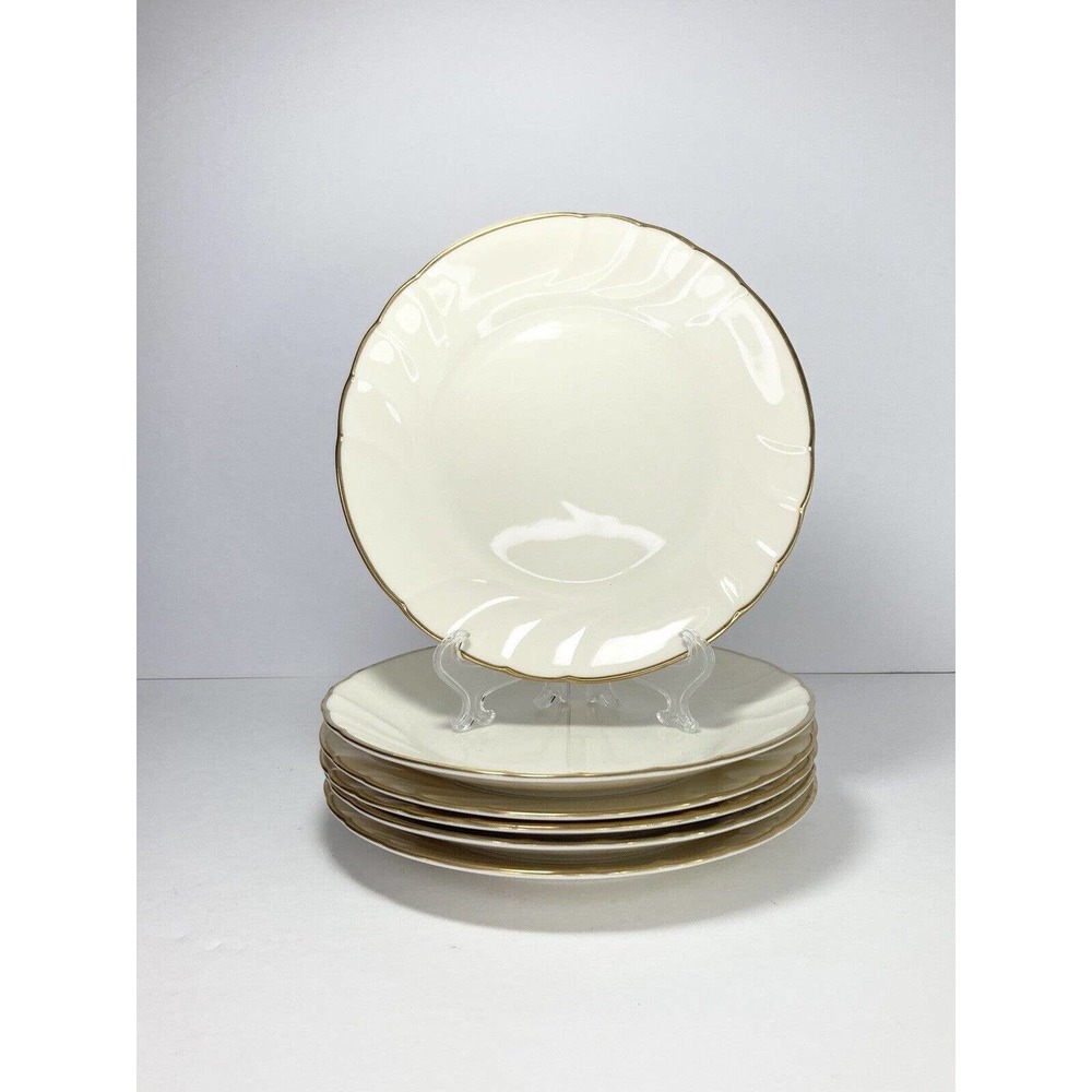 Mikasa SPUN SILK, Set of 5 Porcelain Salad Plates, 8 1/4” Ivory L9776 Japan-E